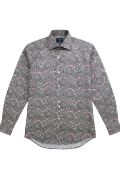 Dress Shirt Regular Fit Paisley Pattern In Rose