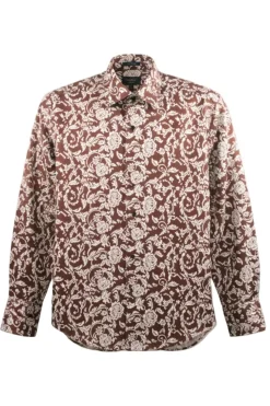 Dress Shirt Regular Fit Paisley Pattern In Brown