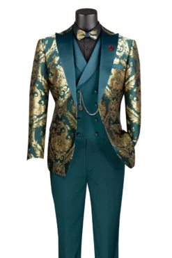 Emerald Gold Modern Fit 3 Piece Suit