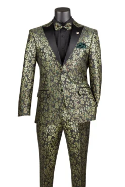 Emerald Green Sim Fit Tuxedo 2 Pieces with Matching Bow Tie
