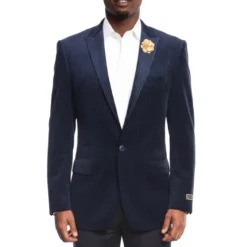 Empire Collection - Modern Fit Navy Velvet Sports Coat
