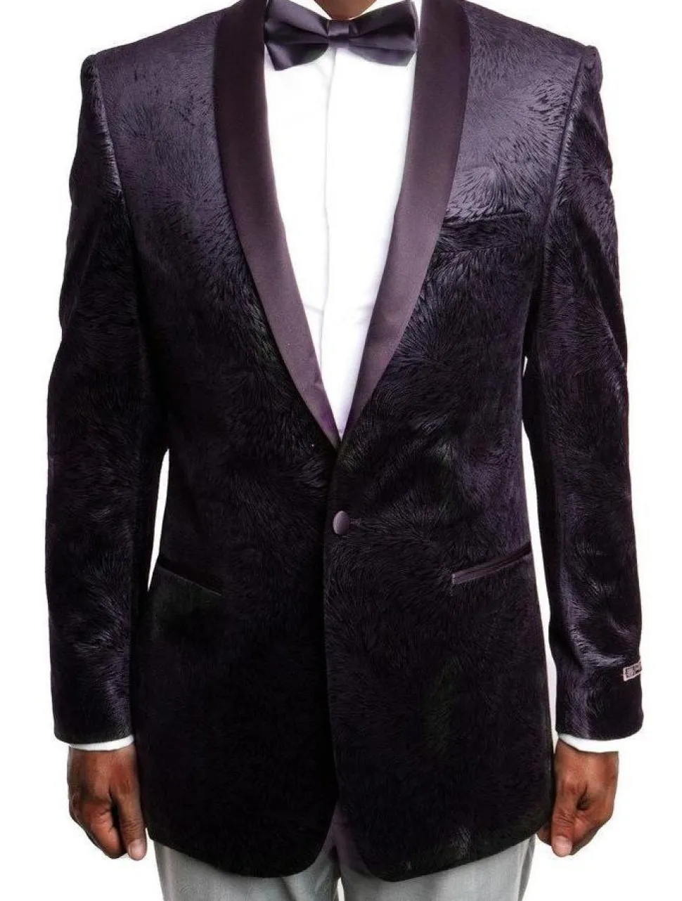 Empire Collection - Vintage Pattern Sports Coat Regular Fit In Plum