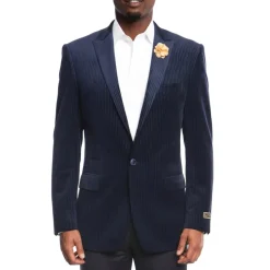 Empire Collection - Modern Fit Navy Velvet Sports Coat