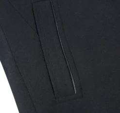 English Laundry Black Slim Fit Wool Blend Short Coat with Detachable Full Zipper
