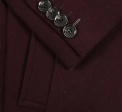 English Laundry Burgundy Fall/Winter Essential Slim Fit Overcoat Wool Blend