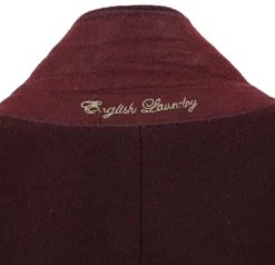 English Laundry Burgundy Fall/Winter Essential Slim Fit Overcoat Wool Blend