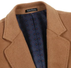 English Laundry Camel Fall/Winter Essential Slim Fit Overcoat Wool Blend
