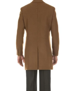 English Laundry Camel Fall/Winter Essential Slim Fit Overcoat Wool Blend
