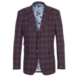 English Laundry Collection - Purple Slim Fit 2-Piece Plaid Single Breasted Suit