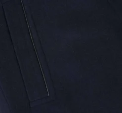 English Laundry Navy Slim Fit Wool Blend Short Coat with Detachable Full Zipper