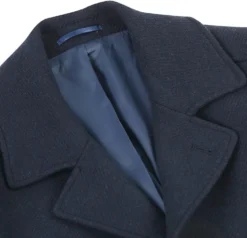 English Laundry Navy Slim Fit Wool Blend Long Overcoat