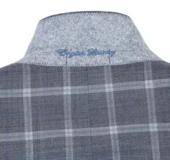 English Laundry 2-Piece Gray Plaid Wool Blend Slim Fit Suit