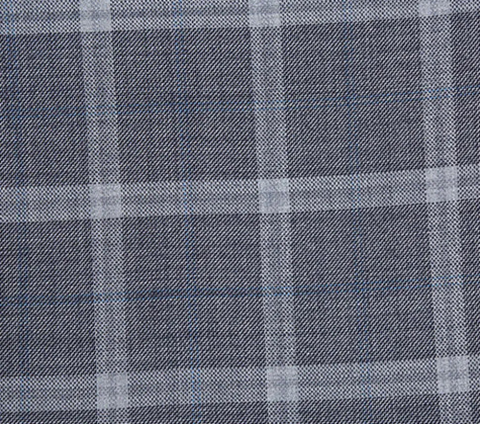 English Laundry 2-Piece Gray Plaid Wool Blend Slim Fit Suit