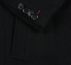 English Laundry Black Fall/Winter Essential Slim Fit Overcoat Wool Blend