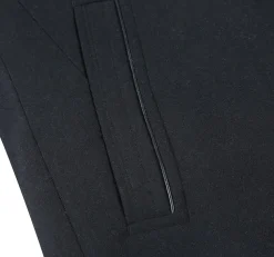 English Laundry Black Slim Fit Wool Blend Short Coat with Detachable Full Zipper