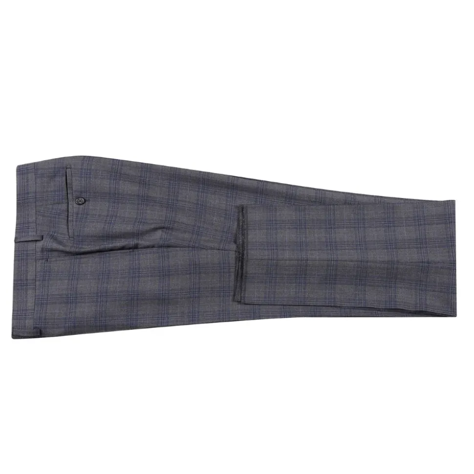 English Laundry Collection - 2 Piece Slim Fit Gray Plaid Notch Lapel Suit