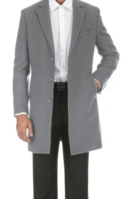 English Laundry Light Gray Fall/Winter Essential Slim Fit Overcoat Wool Blend