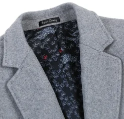 English Laundry Light Gray Fall/Winter Essential Slim Fit Overcoat Wool Blend