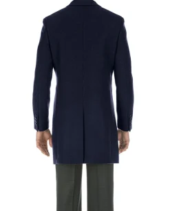 English Laundry Navy Fall/Winter Essential Slim Fit Overcoat Wool Blend