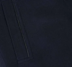 English Laundry Navy Slim Fit Wool Blend Short Coat with Detachable Full Zipper