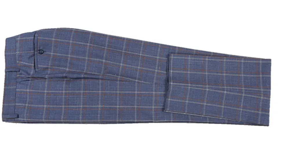 English Laundry 2-Piece Check Wool Linen Blend Slim Fit Suit