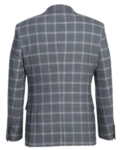 English Laundry 2-Piece Gray Plaid Wool Blend Slim Fit Suit