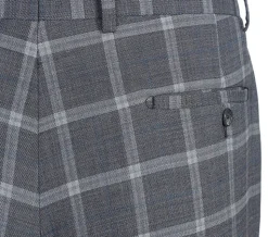 English Laundry 2-Piece Gray Plaid Wool Blend Slim Fit Suit