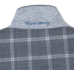 English Laundry 2-Piece Gray Plaid Wool Blend Slim Fit Suit