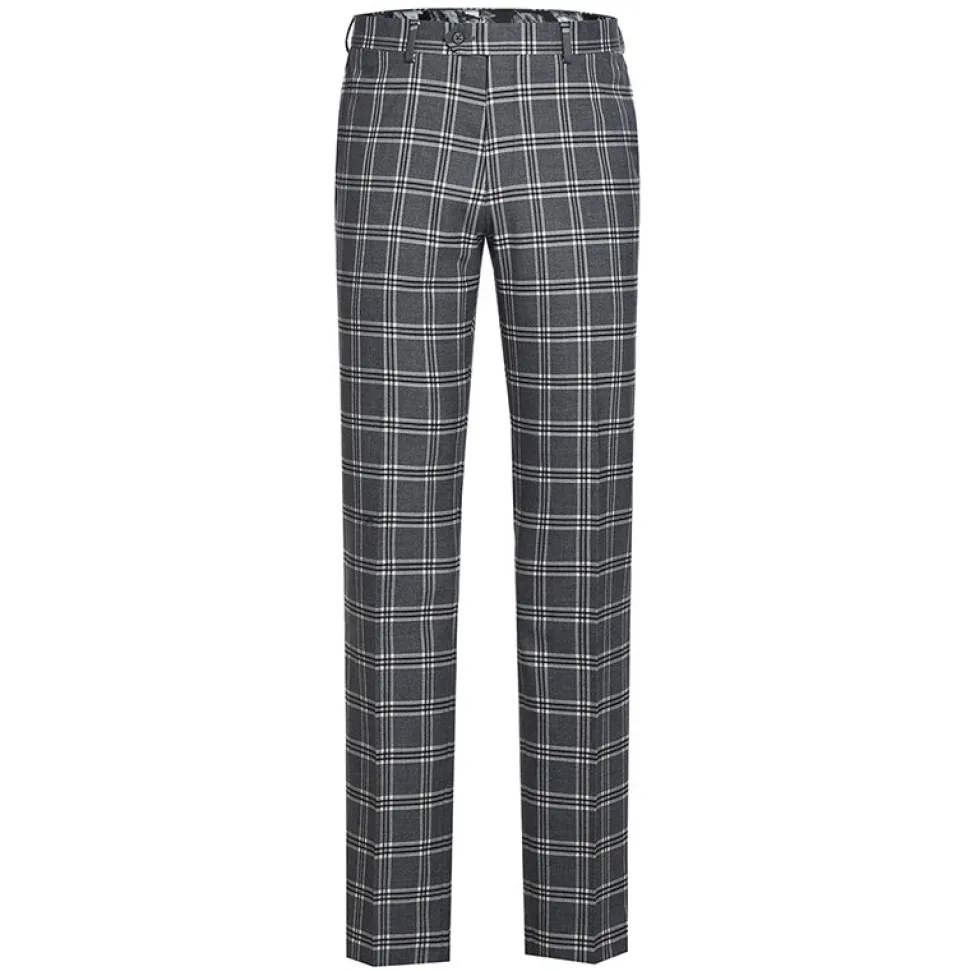 English Laundry Slim Fit Dimgray with White Check Suit