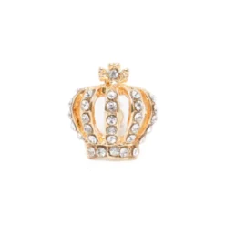 Gold Crown Rhinestone Design Cufflinks