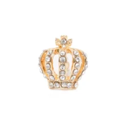 Gold Crown Rhinestone Design Cufflinks