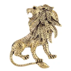 Gold Lion Dotted Design Lapel Pin