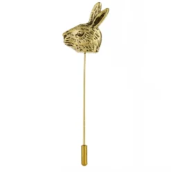 Gold Rabbit Head Lapel Pin