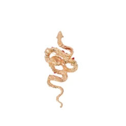 Gold Vintage Red Snake Lapel Pin