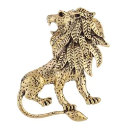 Gold Lion Dotted Design Lapel Pin