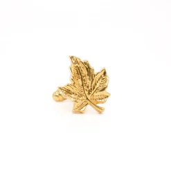 Gold-Plated Maple Leaf Design Cufflinks