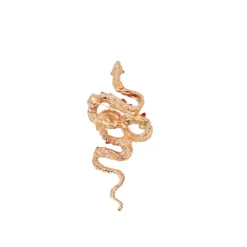 Gold Vintage Red Snake Lapel Pin