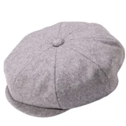 Gray Wool Felt Newsboy Cap