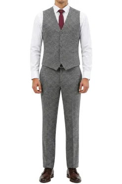 Gray Tweed Single Breasted Hybrid Fit 3-Piece Suit