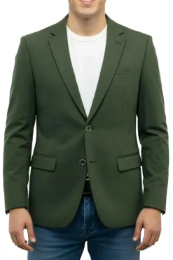 Green Slim Fit 2-Button Jacket