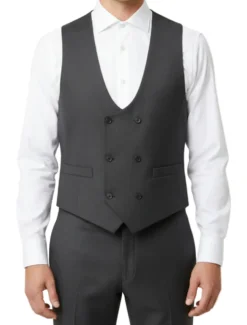 Greenwich Collection - Charcoal 3 Piece Regular Fit Textured Suit