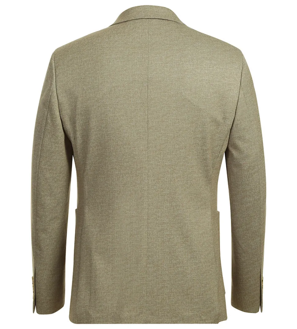 Half Canvas Slim Fit Blazer in Khaki