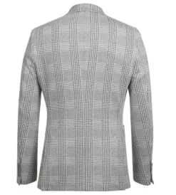Half Canvas Slim Fit Blazer in Plaid Gray