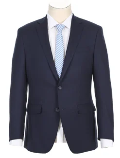Half Canvas Stretch Wool Dress Suit Regular Fit 2 Piece in Navy
