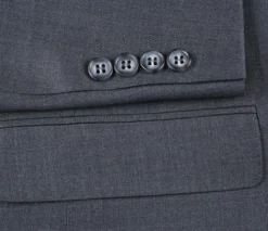 Half Canvas Wool Dress Suit Modern Fit 2 Piece in Gray