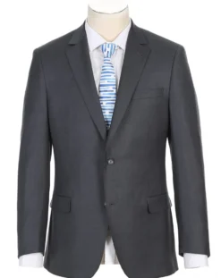 Half Canvas Wool Dress Suit Modern Fit 2 Piece in Gray