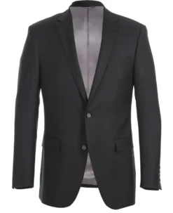 Half Canvas Wool Dress Suit Regular Fit 2 Piece in Black