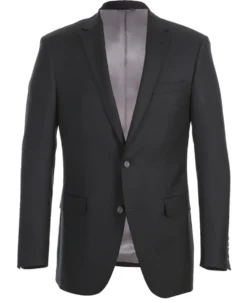 Half Canvas Wool Dress Suit Regular Fit 2 Piece in Black