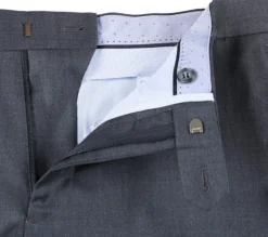 Half Canvas Wool Dress Suit Regular Fit 2 Piece in Gray
