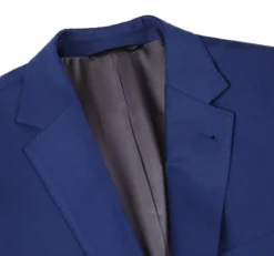 Half Canvas Wool Dress Suit Regular Fit 2 Piece in Blue